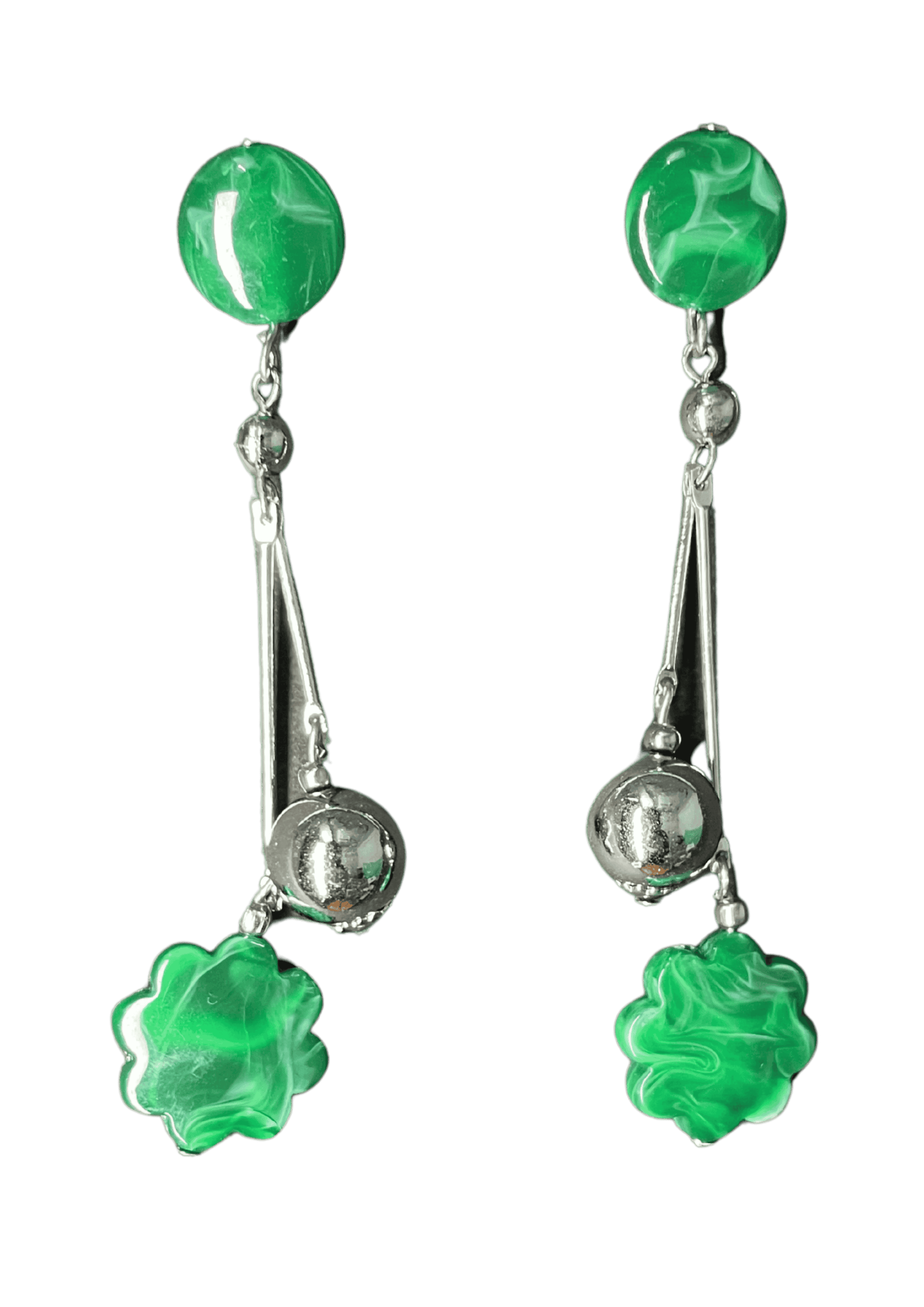 Vintage Green Petal Earings